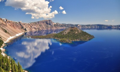 озеро островок водная гладь синева