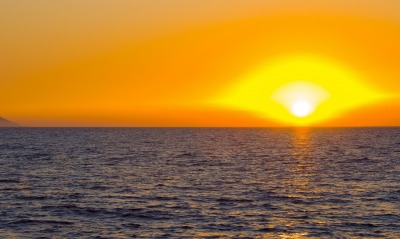 закат море солнце горизонт