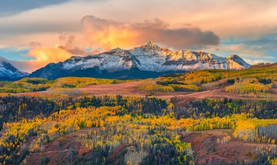 горы колорадо сша осень склон на закате