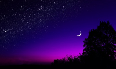 небо ночь звезды луна