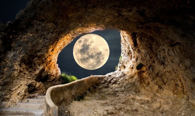 пещера, луна