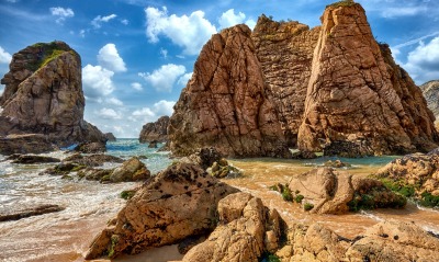скалы камни побережье море