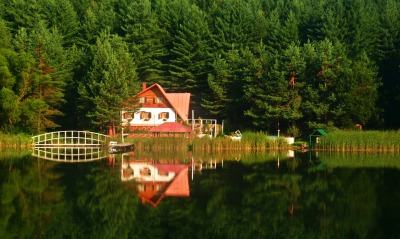 озеро, дом