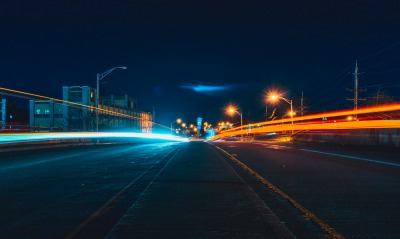 ночь дорога фонари