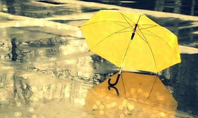 зонт, желтый
