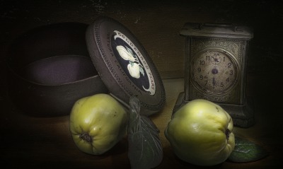 яблоки, часы