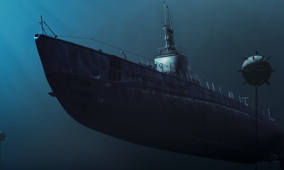 корабль, под водой