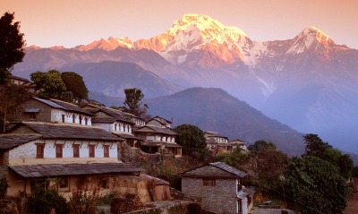 Ghandrung Village and Annapurna South, Nepal, Himalaya