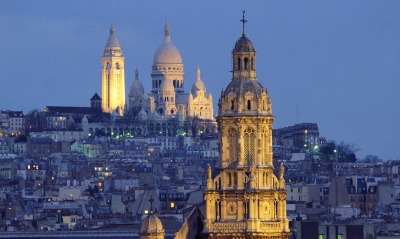 The Sacred-Heart Basilica in the Distance, Montmartre, Paris, France