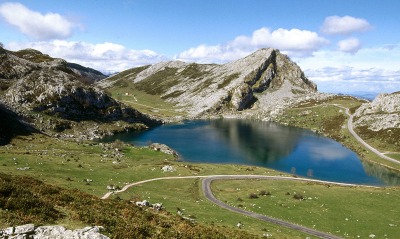 Lake Enol, Covadonga, Picos de Europa National Park, Asturias, Spain