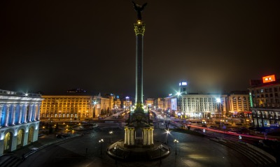 Украина Киев Площадь ночь