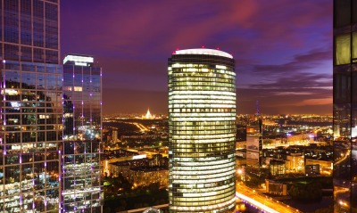 Москва сити ночь архитектура россия Башня на Набережной Город Столиц