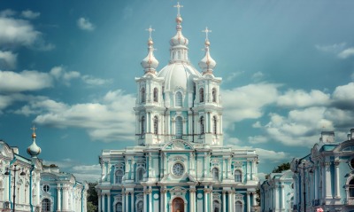 страны архитектура Смольный монастырь Россия Санкт-Петербург