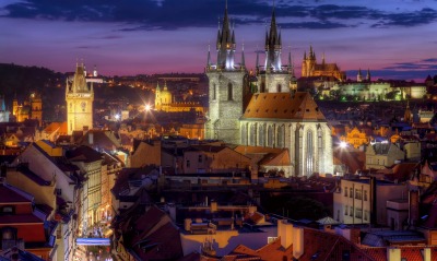 страны архитектура Прага ночь