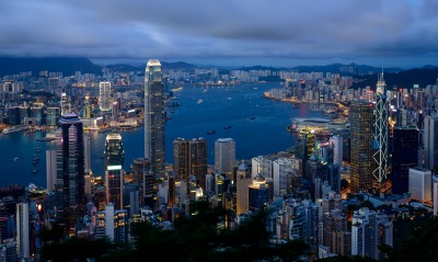 Гонконг архитектура ночь город страны