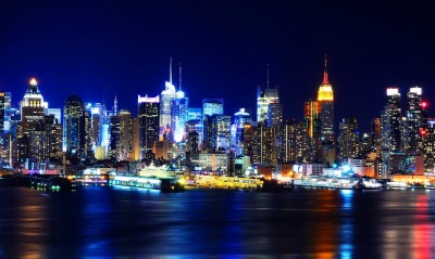 страны архитектура ночь свет Нью-Йорк США country architecture night light New York USA