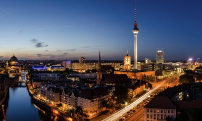 страны архитектура ночь берлин германия