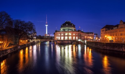 страны архитектура ночь Берлин Германия