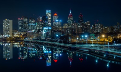 город ночь отражение