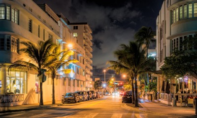 florida Miami Флорида огни улица вечер vice city Майами