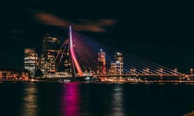 мост тросса ночь огни