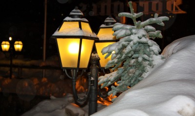 фонарь сугроб снег зима