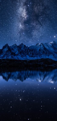 звезды горы озеро ночь