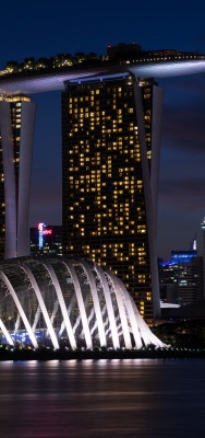сингапур ночь город здания небоскребы