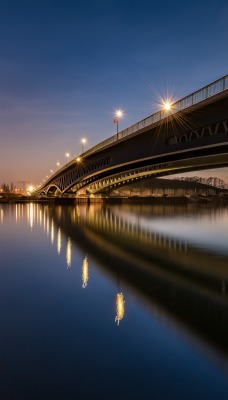 река мост вечер