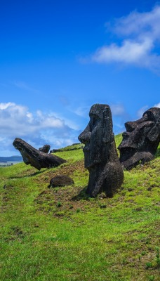 остров пасхи склон статуи