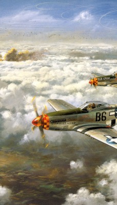 Два истребителя North American P-51 Mustang
