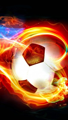 футбольный мяч пламя разноцветные линии