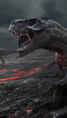 динозавр магма лава извержение