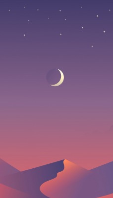 вектор минимализм ночь дюны луна