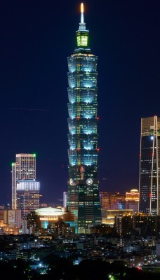 тайвань небоскрёб тайбей город огни ночь