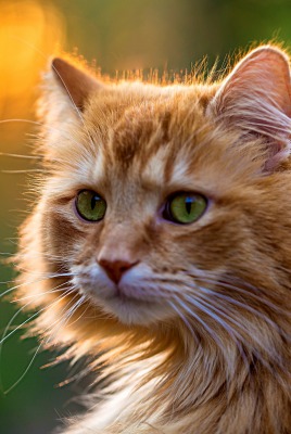 рыжий кот природа морда животное