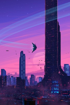 город будущее футуризм небоскребы