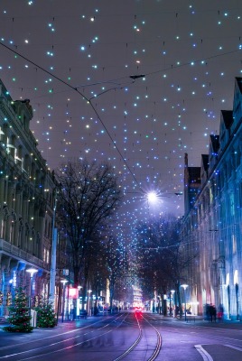 новый год город огни украшения new year the city lights decoration
