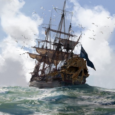 корабль шторм море