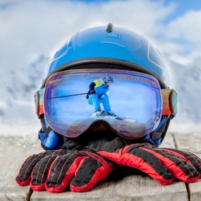 сноубордист отражение горы