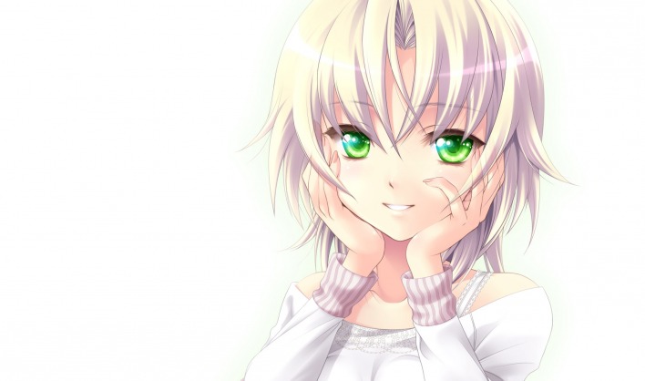 Девушка глаза зеленые белый фон