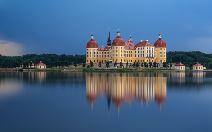 страны архитектура река отражение замок Германия country architecture river reflection castle Germany