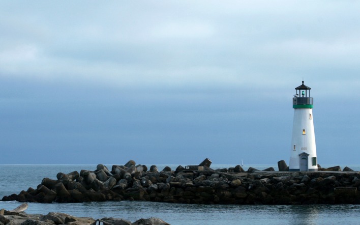 природа архитектура маяк камни море горизонт