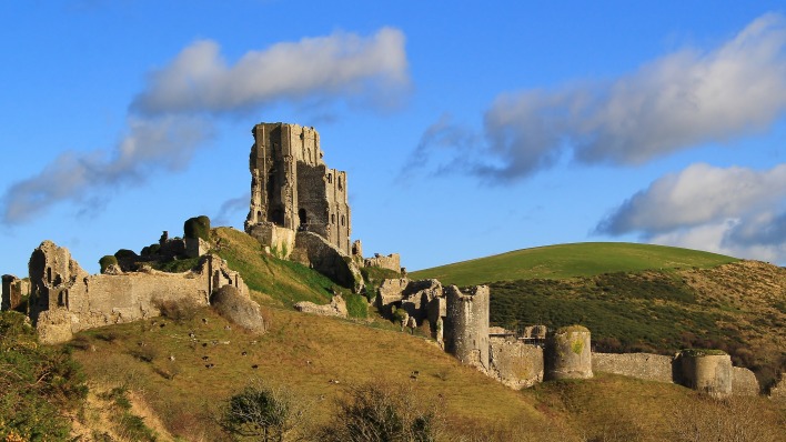 руины замок склон холм