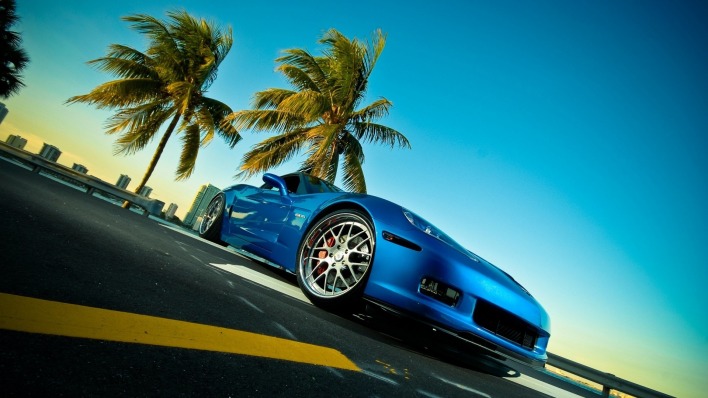 синий спортивный автомобиль blue sports car