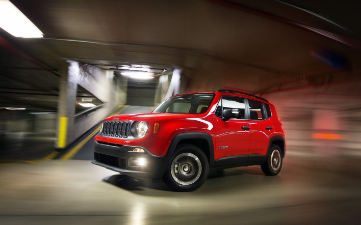 красный автомобиль джип jeep renegade sport red car