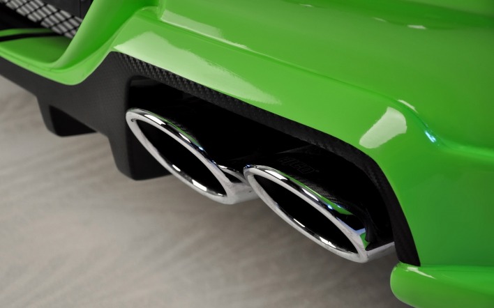 выхлопная труба автомобиль зеленый