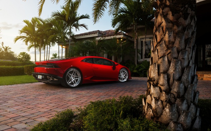 Lamborghini Huracan газон коттедж пальмы