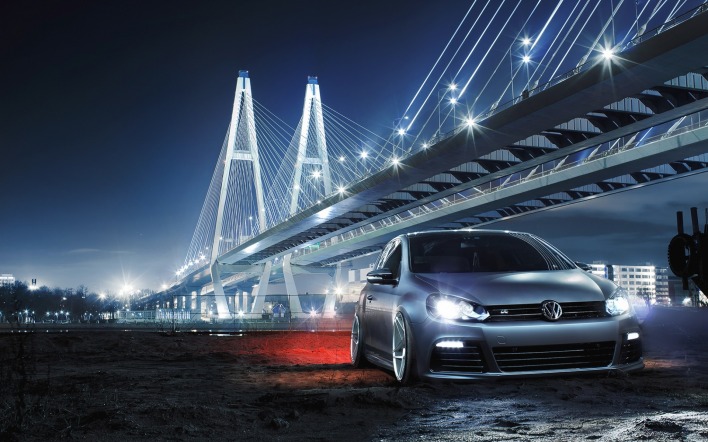 Volkswagen Golf мост ночь