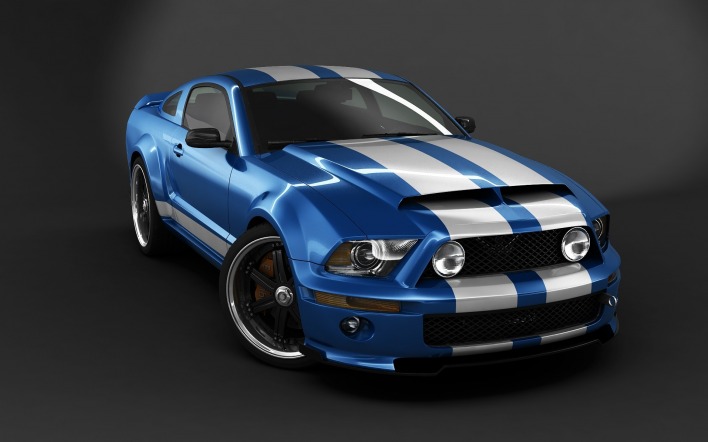 Ford Mustang синий суперкар